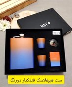 تصویر ست فندکدار دورنگ یه ست شیک با رنگ جذاب آبی - آبی نارنجی Two-tone lighter set, a stylish set with an attractive blue color.