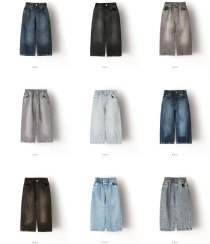 تصویر شلوار جین نیم بگ برشدار AKU 