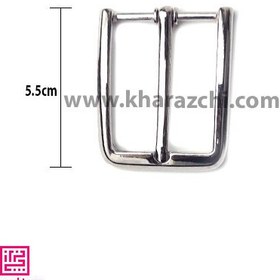 تصویر سگک کمربند کد 1 - 3 نقره ای 3.5cm 