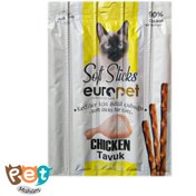 تصویر تشویقی مدادی گربه یوروپت با طعم مرغ Europet soft sticks with chicken بسته ۵ عددی 