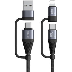 تصویر کابل تبدیل USB/USB-C به لایتنینگ/USB-C جوی روم مدل SA37-2T2 طول 1.2 متر 