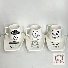 تصویر ماگ و زیرماگی طرح دار 