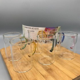 تصویر لیوان دسته رنگی ۶تایی 280ml دلی شعله مستقیم(اصلی) DELI GLASS Deli glass