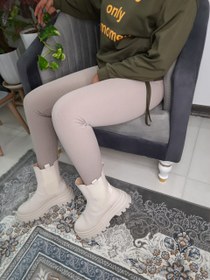 تصویر لگ زنانه تسلا کمر گنی ۱۰ سانت کبریتی رنگ طوسی 