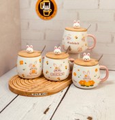 تصویر ماگ تپل بانی خرگوشه درب بامبو کد 7318 