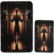 تصویر حوله باشگاهی کد 10200300 دو تکه طرح مردانه وزنه برداری 