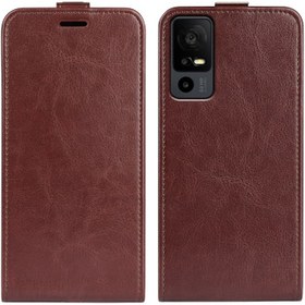 تصویر برای TCL 40R 5G Flip Phone Case Crazy Horse Holder Holder Holder Cover Pu Cover Cover Pu 