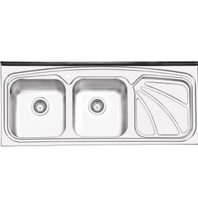 تصویر سینک ظرفشویی ایلیا استیل مدل 1023 روکار دو لگن 