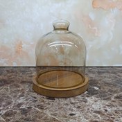 تصویر کره خوری چوبی درب شیشه ای گرد 