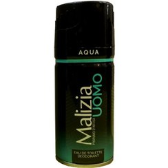 تصویر اسپری ضد تعریق مالیزیا Malizia مدل AQUA (آبی) حجم 150 میلی لیتر 