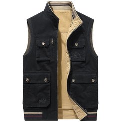 تصویر جلیقه مردانه دورو کتان سنگشور جیپ سایز XL 