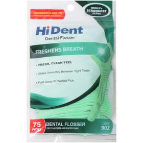 تصویر نخ دندان کمانی 75 عددی هایدنت کد 902 Hi Dent Dental Flosser 75picks 902code