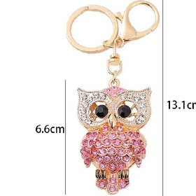 تصویر جاکلیدی یا چارم بگ نگین دار طرح جغد 