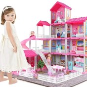تصویر خانه عروسکی باربی زیبا 11 اتاق با وسایل و دوعدد عروسک | اسباب بازی اورجینال | آمریکایی | کانادایی | اروپایی | Toys 