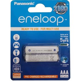 تصویر باتری 2 تایی نیم قلمی شارژی Panasonic Eneloop BK-4MCCE 800MA 