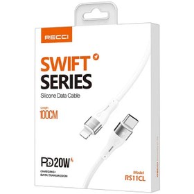 تصویر کابل تبدیل USB-C به لایتنینگ رسی مدل RS11CL طول 1 متر Recci Swift Series Data Cable USB-C to Lightning 100cm RS11CL