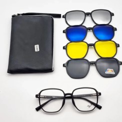 تصویر فریم عینک طبی کاوردار با ۴ کاور مگنتی آفتابی رای بن Ray Ban کد 2363 