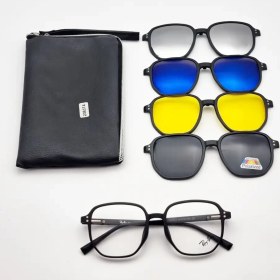 تصویر فریم عینک طبی کاوردار با ۴ کاور مگنتی آفتابی رای بن Ray Ban کد 2363 