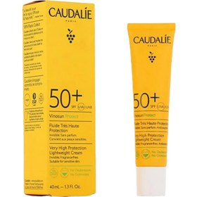 تصویر ضدآفتاب کرم فلوئید کدلی caudalie مدل Vinosun Protect ساخت فرانسه 