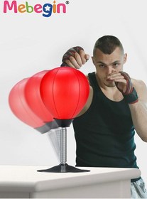 تصویر کیسه بوکس رومیزی با پایه قابل تنظیم برای بزرگسالان و کودکان برند mebegin Desktop Punching Bag toys with Adjustable Height Stand for Adults & Kids