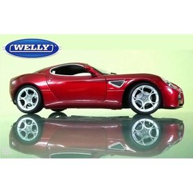 تصویر ماکت ماشین الفا رومئو Alfa Romeo 8C Competizione coupe 2007 Met Red 1n 1-18 Scale by Welly 