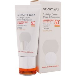 تصویر کرم ضدآفتاب ث برایت SPF50 با رنگ طبیعی مناسب انواع پوست برایت مکس BRIGHT MAX حجم 50 میل 