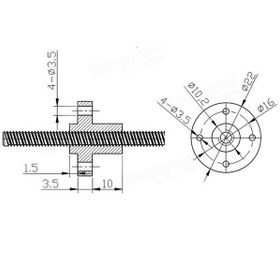 تصویر مهره لید اسکرو T8 گام 4 میلیمتر T8 Lead Screw Nut diameter 8mm pitch 4mm