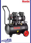 تصویر کمپرسور باد رونیکس 25 لیتری 1.8 اسب دو سیلندر سایلنت مدل RC-2512 RC-2512 Ronix Air Compressor