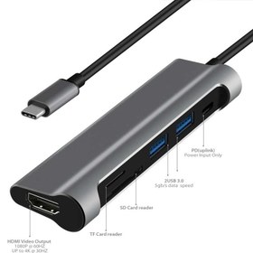 تصویر هاب 6 پورت USB-C جی سی پال سری Linx مدل JCP6217 