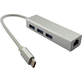 تصویر تبدیل USB 3.1 به LAN و هاب ا Type-C to LAN & USB Type-C to LAN & USB