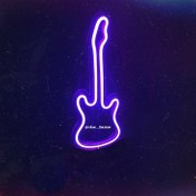 تصویر نئون مینیمال طرح گیتار guitar minimal neon