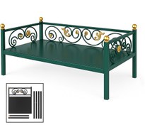 تصویر تخت مدل نانسی - تخت سنتی تخت حیاط تخت فلزی تخت نشیمن تخت بازشو تخت باغ تخت آهنی تخت فلزی سنتی تخت رستورانی تخت کافه ای تخت قهوه خانه ای فلزی فضاهای باز فرفورژه nancy