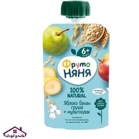 تصویر پوره ساندیسی سیب و جودوسر و گلابی 90گرمی +6 نیان Nyanya 