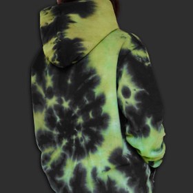 تصویر هودی تای دای ( شیبوری ) اسپیرال سبز-مشکی Green & Black Spiral Tie Dye Hoodie