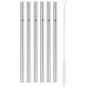 تصویر نی استیل 6 عددی وی ام اف | WMF BARIC Straws 6 pcs. 180 mm with brush 