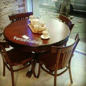 تصویر میز و صندلی ناهار خوری 6 نفره لهستانی شرکت اسپرسان چوب مدل Sm43 