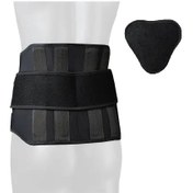 تصویر کمربند طبی سخت نئوپرنی پددار آدور کد 240411 Ador hard neoprene lumbosacral belt (with polyamide splint) 240411