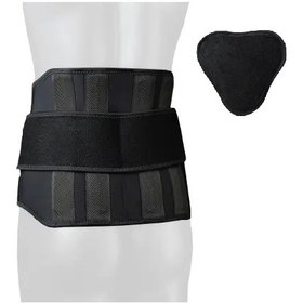 تصویر کمربند طبی سخت نئوپرنی پددار آدور کد 240411 Ador hard neoprene lumbosacral belt (with polyamide splint) 240411