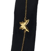 تصویر دستبند زنجیری طرح پروانه طلایی مدل 22 