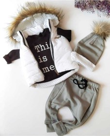 تصویر ست لباس نوزاد پسرانه شیک برند Hippıl Baby کد ty84679571 ا Unısex Bebek Şişme Yelekli Üçlü Takım Unısex Bebek Şişme Yelekli Üçlü Takım