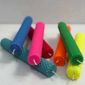 تصویر شمع موم عسلی رنگی 