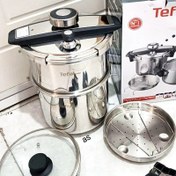 تصویر زودپز دوقلو تفال ظرفیت ۵ و ۷ لیتر استیل ضد زنگ 