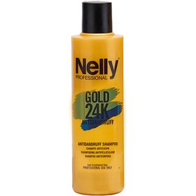 تصویر شامپو ترمیم کننده قوی حاوی روغن آرگان لاین کراتین گلد نلی پرفشنال 300 میلی لیتر Nelly gold 24k keratin 300ml