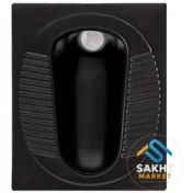 تصویر سنگ توالت گود موندیال ریم‌لس مشکی براق مروارید | چینی بهداشتی درجه ۱ با طراحی لوکس 