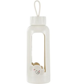 تصویر بطری مینیسو، مدل Cute Pet Series Glass Bottle، خاکستری، طرح فیل، 300 میلی لیتر 