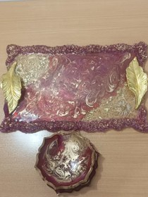 تصویر سینی رزین زرشکی 65736 