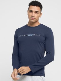 تصویر تی‌شرت یقه گرد لوگو برند Emporio Armani Logo Crew Neck T-Shirt