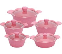 تصویر سرویس قابلمه چدن 13 پارچه DESSINI مدل 5000 Cast iron pot service 17 fabric DESSINI