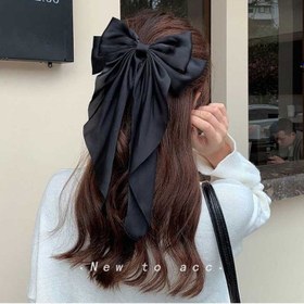 تصویر پشت مویی فرانسوی مدل پاپیونی بلند جنس ساتن French hair back long satin bow style