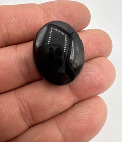 تصویر عقیق جزع یمانی اصیل|طبع عالی و رنگ مشکی جذاب کد G071 Agate